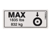 1706310 Decal, Tire Load (1835Lb/832Kg) | JLG